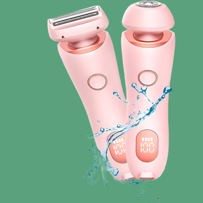 2 in 1 Women Electric Shaver Lady Razor Hair Removal Waterproof Wet or Dry for Underarm Bikini Leg Portable Painless Trimmer