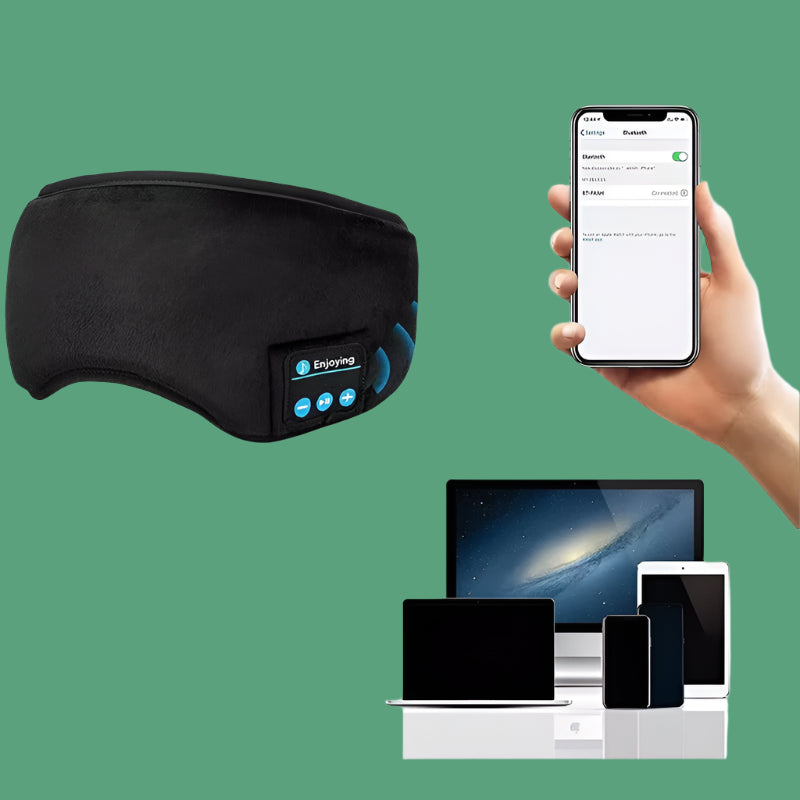 Bluetooth Wireless Headphones Sleeping Eye Mask Earphones Smart Music Sleep Headband Soft Elastic Eye Cover Headset Yoga Travel
