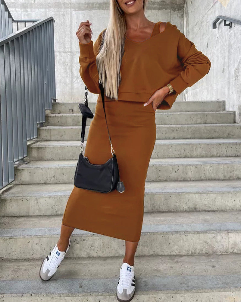 סט שמלה וקפוצ'ון