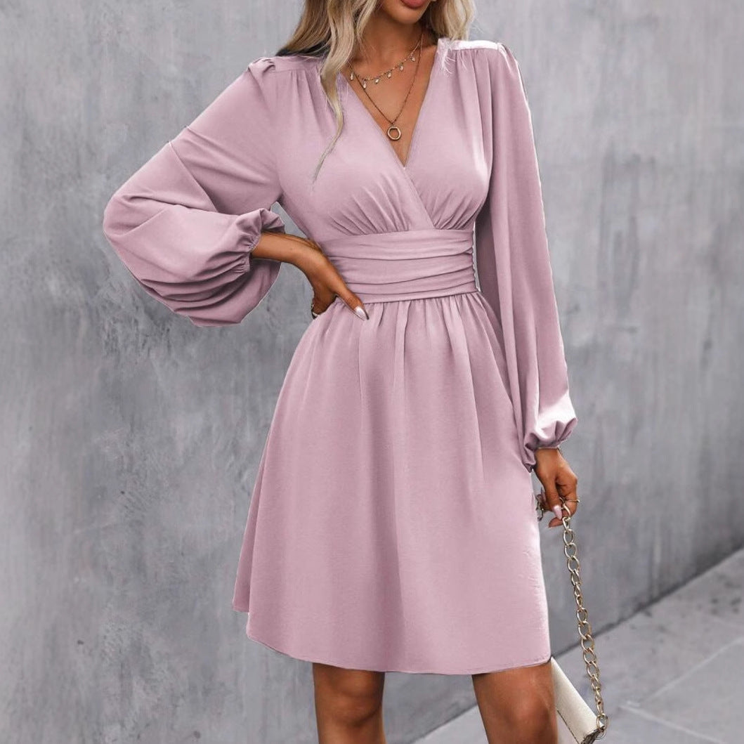 שמלת שרוולי מניפה