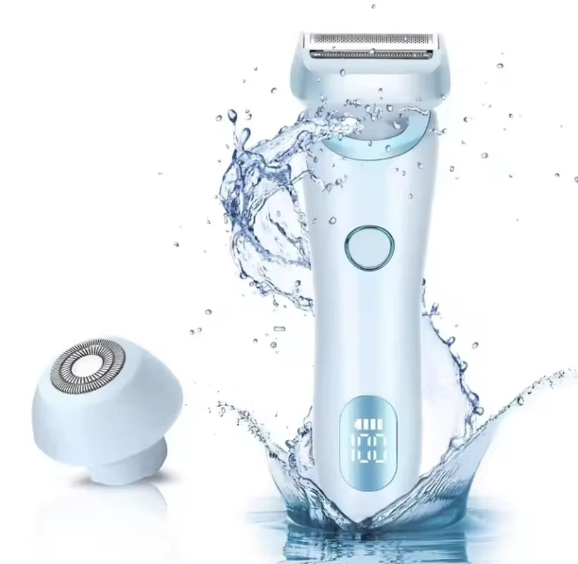 2 in 1 Women Electric Shaver Lady Razor Hair Removal Waterproof Wet or Dry for Underarm Bikini Leg Portable Painless Trimmer